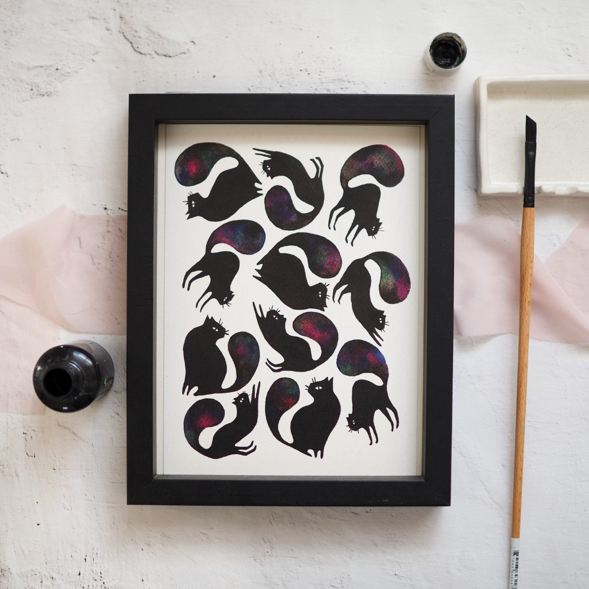 Inky Kitties - Art Print