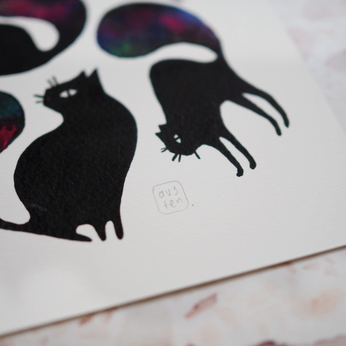Inky Kitties - Art Print